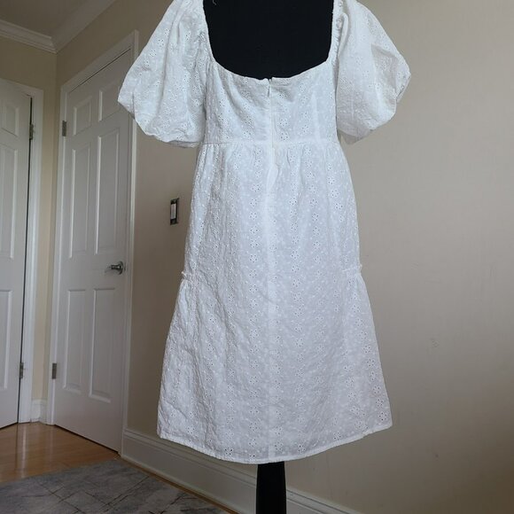 Altar’d State White Eyelet Milkmaid Dress Women's Size XL - Picture 3 of 14